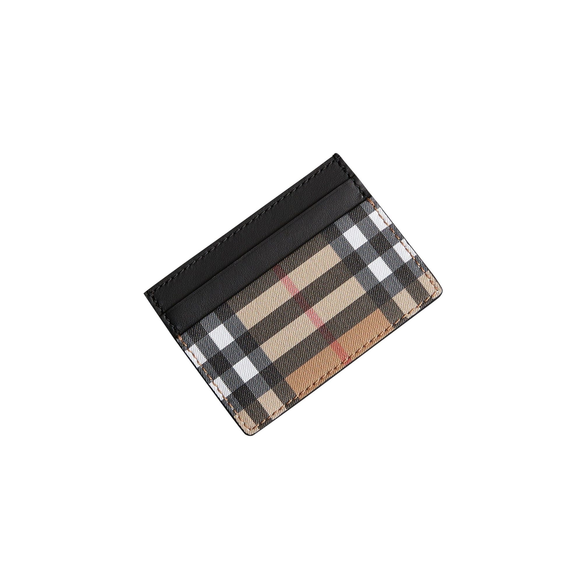 BLACK Porte-cartes en cuir à motif Vintage check