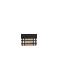BLACK Porte-cartes en cuir à motif Vintage check