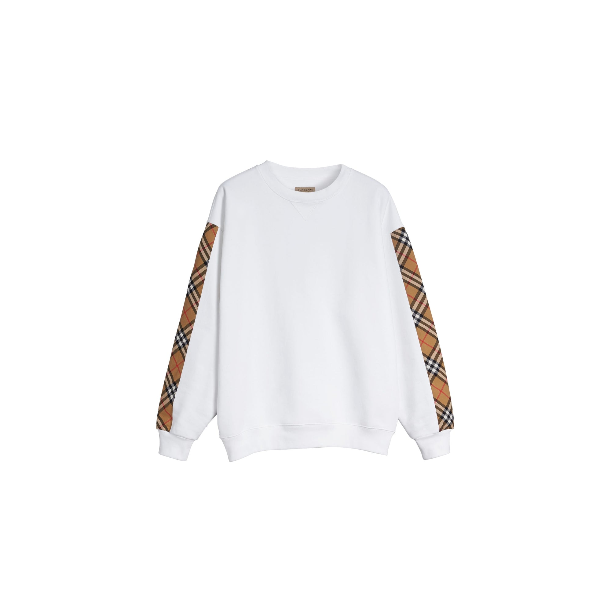 WHITE Sweat-shirt en coton mélangé avec détails à motif Vintage check