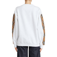 WHITE Sweat-shirt en coton mélangé avec détails à motif Vintage check