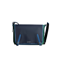 BLACK Grand sac Messenger en nylon et cuir tricolore
