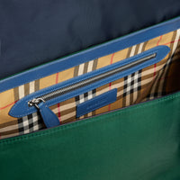 BLACK Grand sac Messenger en nylon et cuir tricolore