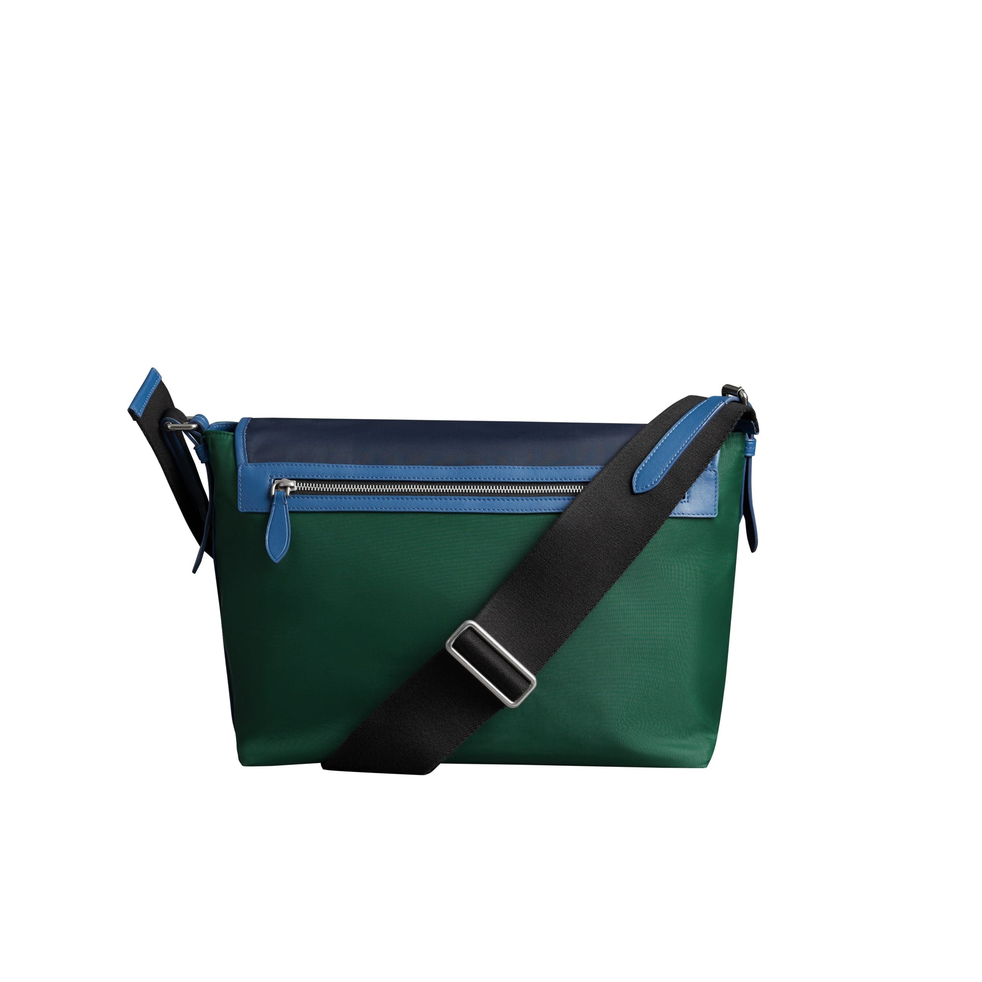 BLACK Grand sac Messenger en nylon et cuir tricolore