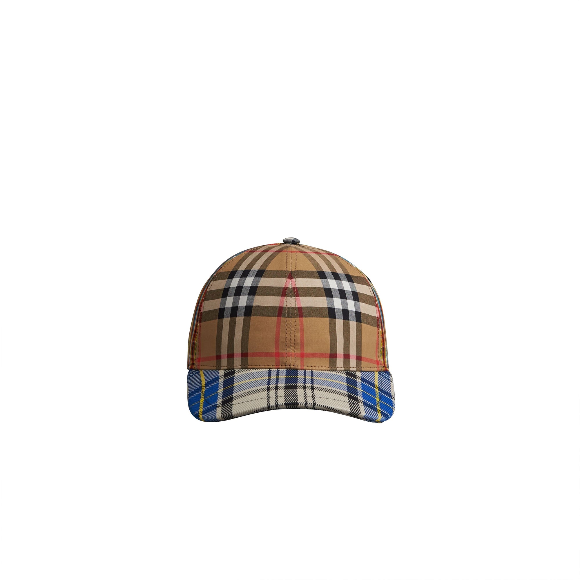 ANTIQUE YELLOW Casquette de baseball à motif check façon patchwork