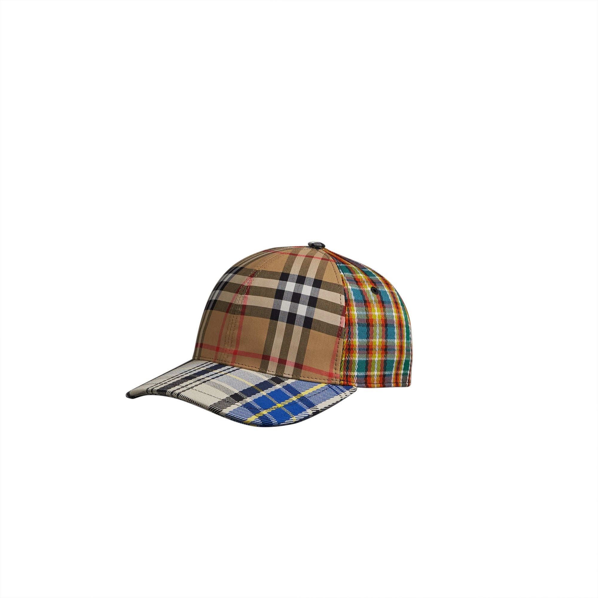 ANTIQUE YELLOW Casquette de baseball à motif check façon patchwork