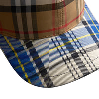 ANTIQUE YELLOW Casquette de baseball à motif check façon patchwork