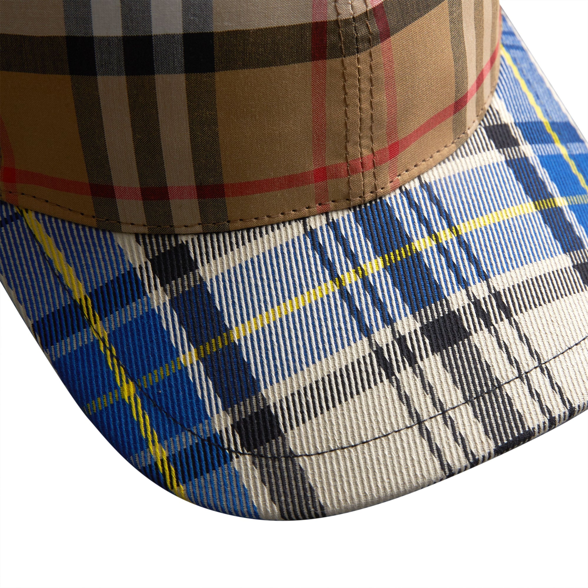 ANTIQUE YELLOW Casquette de baseball à motif check façon patchwork