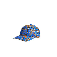 BLUE Casquette de baseball à motif Vintage check et imprimé graffiti