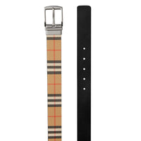 BLACK Ceinture réversible en cuir à motif Vintage check
