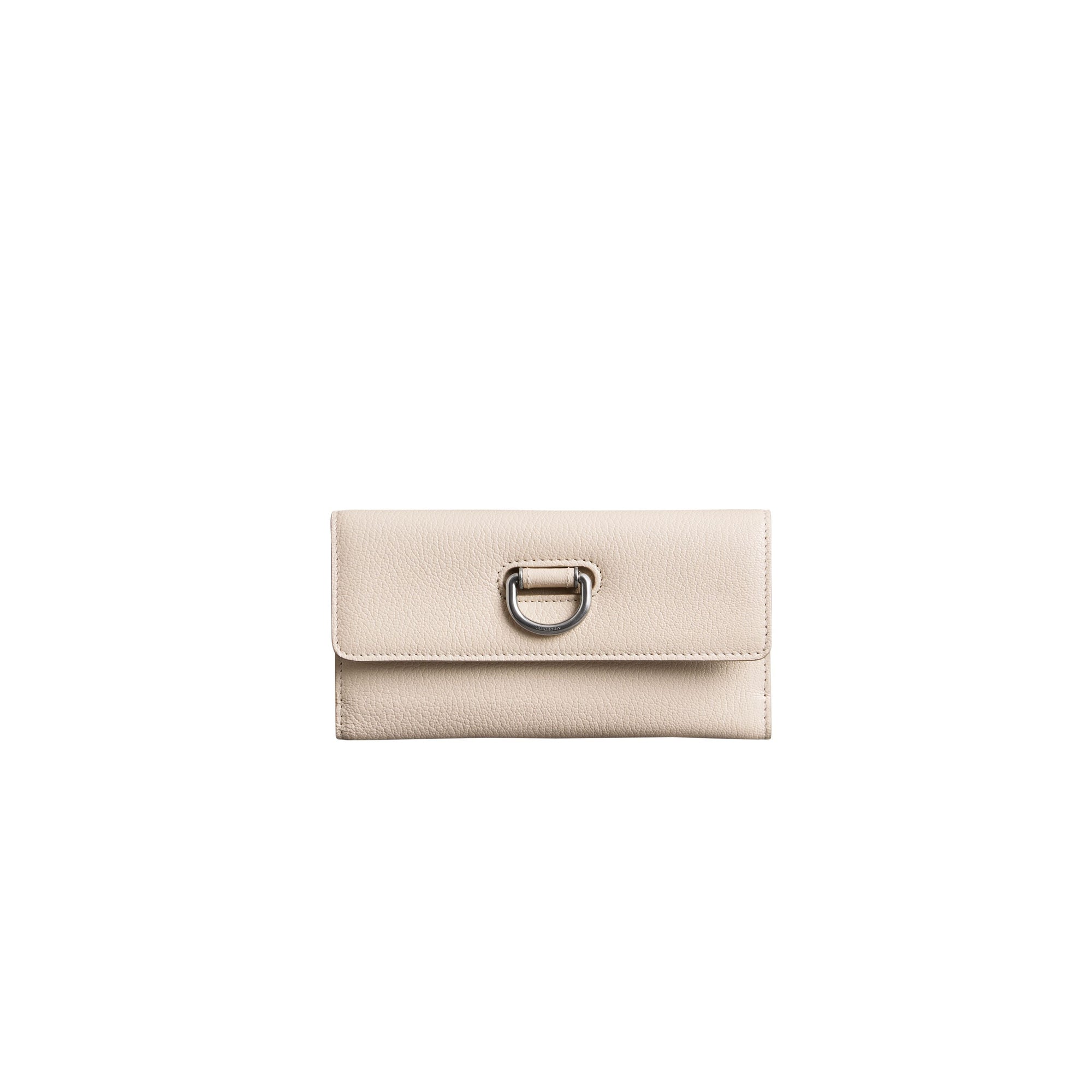 STONE Portefeuille continental en cuir grainé avec boucle en D