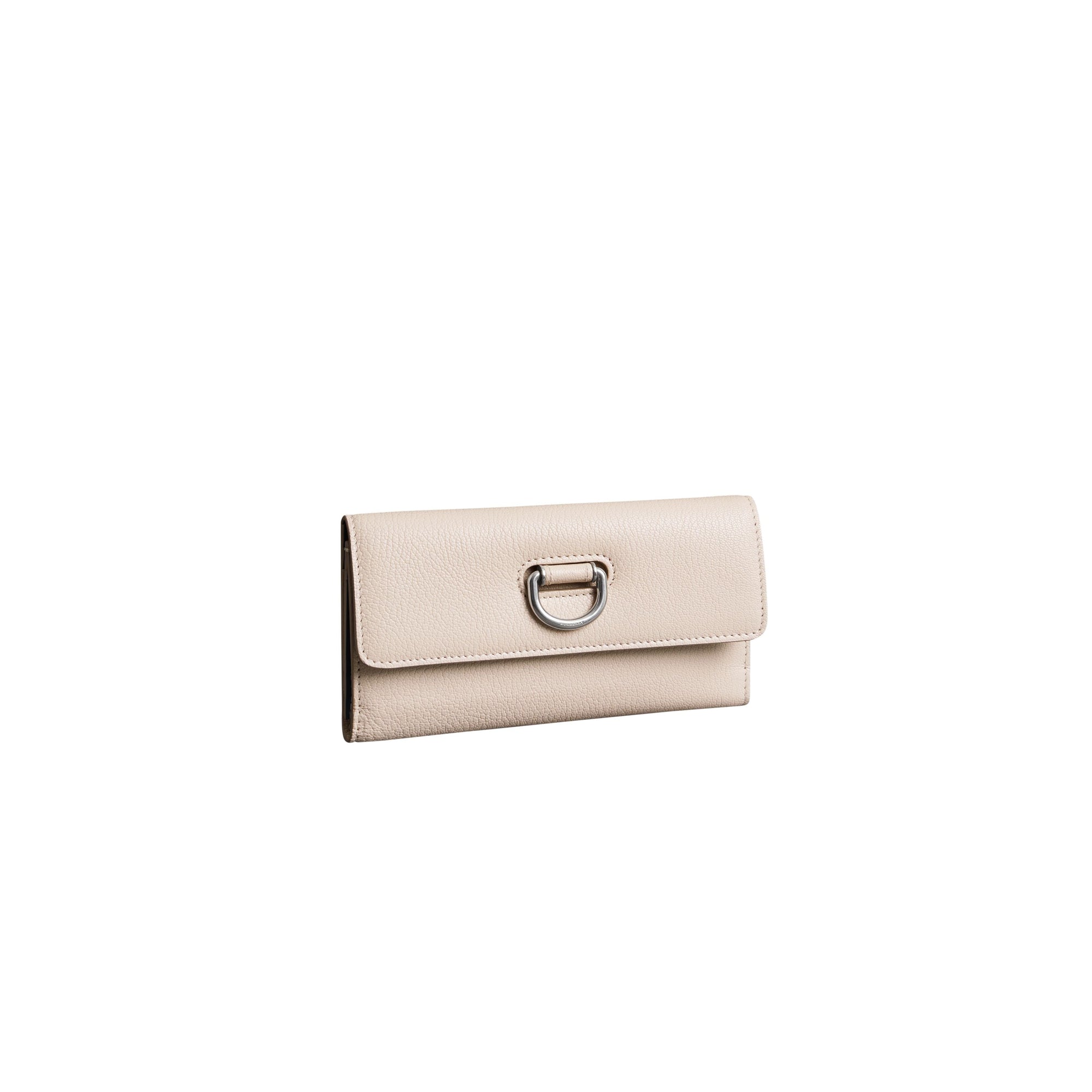 STONE Portefeuille continental en cuir grainé avec boucle en D