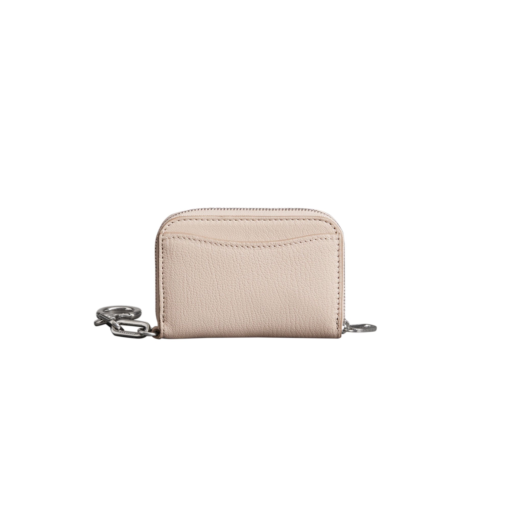 STONE Portefeuille zippé en cuir avec chaîne