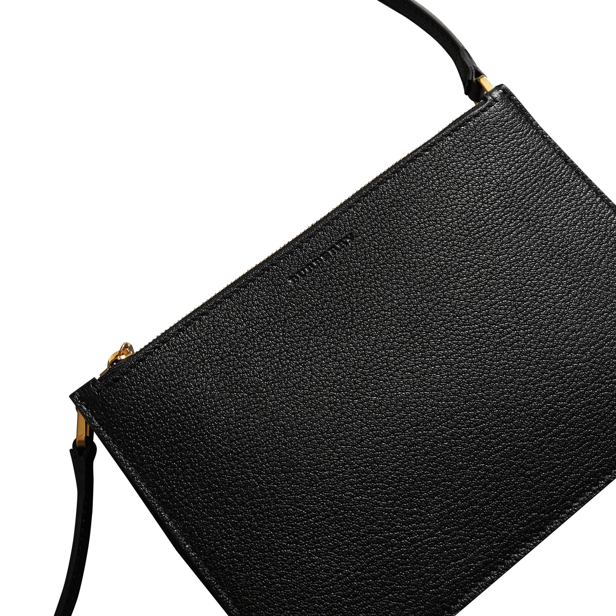 BLACK Sac à bandoulière en cuir grainé avec triple fermeture zippée