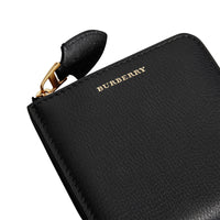 BLACK Portefeuille carré zippé en cuir grainé