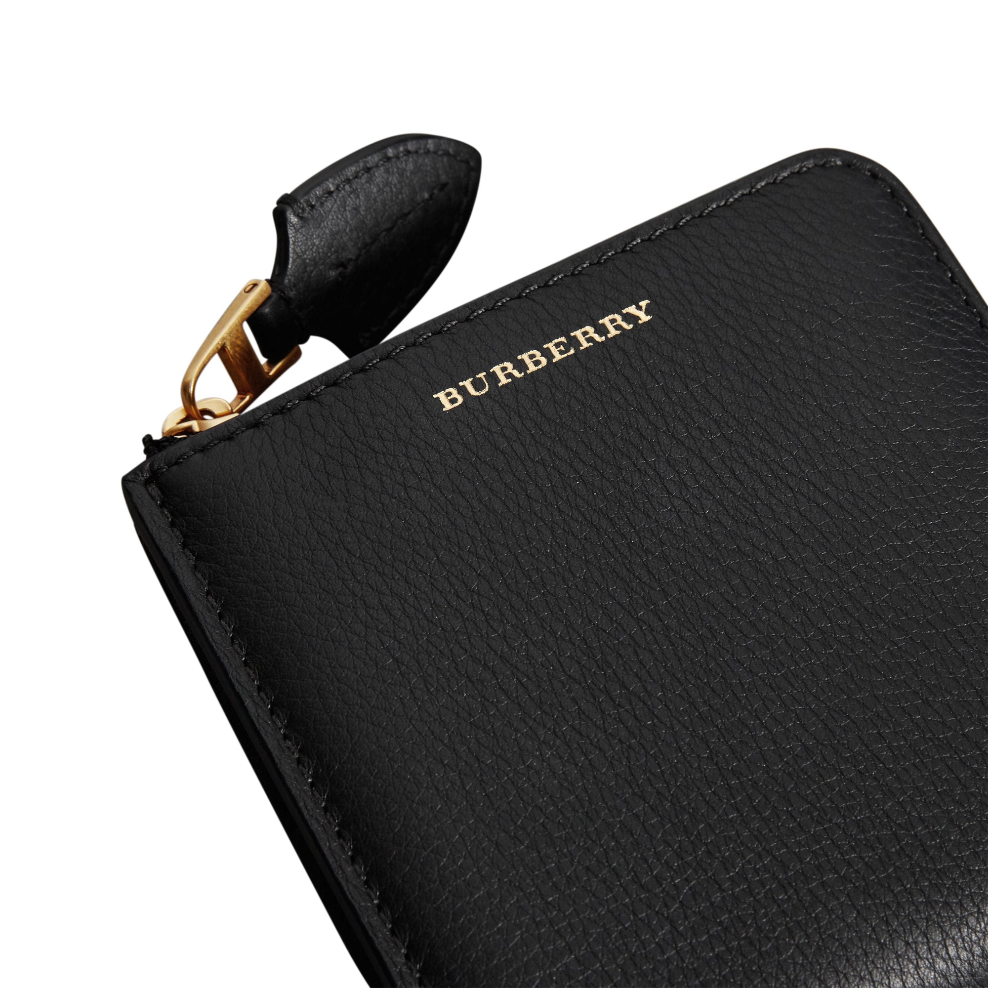 BLACK Portefeuille carré zippé en cuir grainé