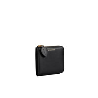 BLACK Portefeuille carré zippé en cuir grainé