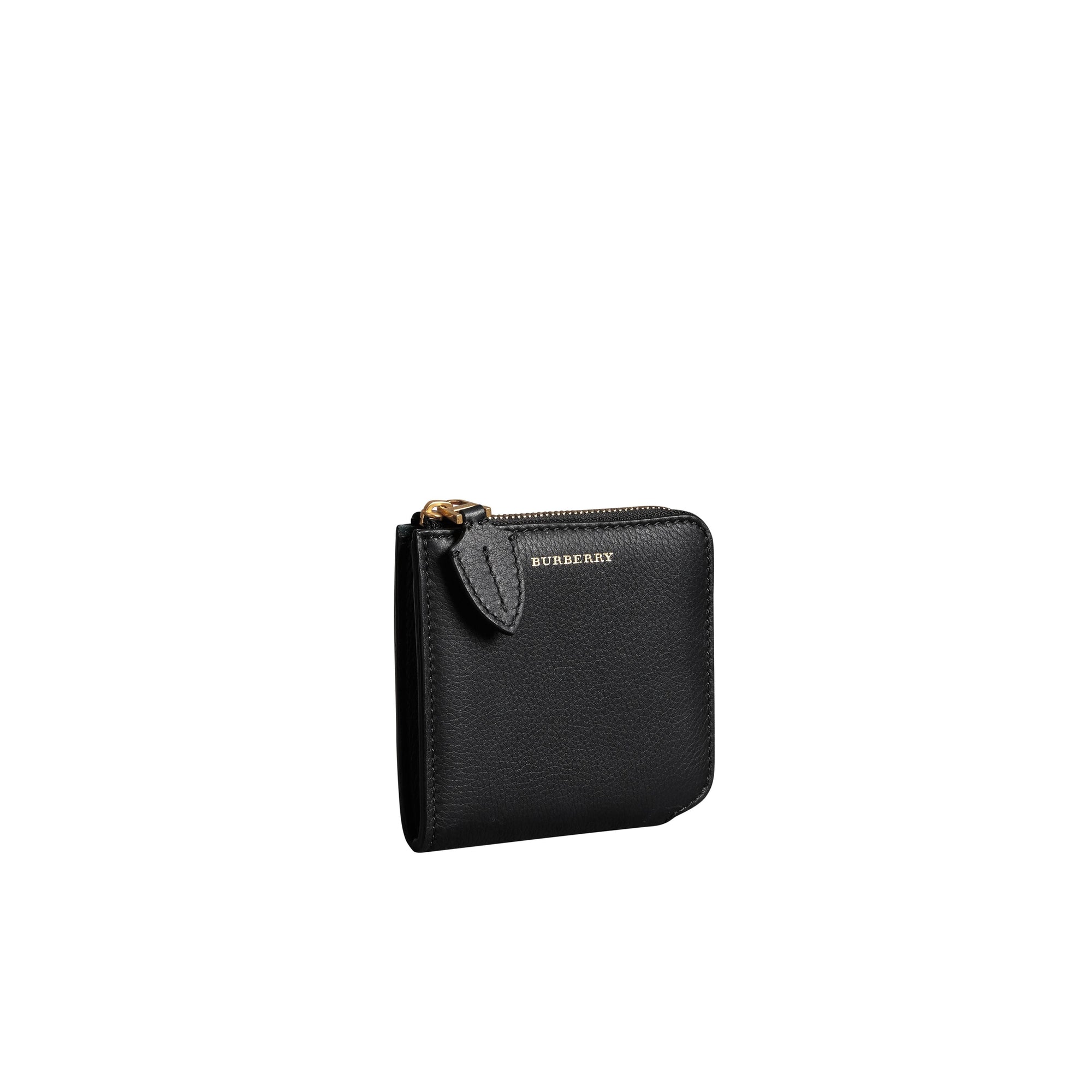 BLACK Portefeuille carré zippé en cuir grainé