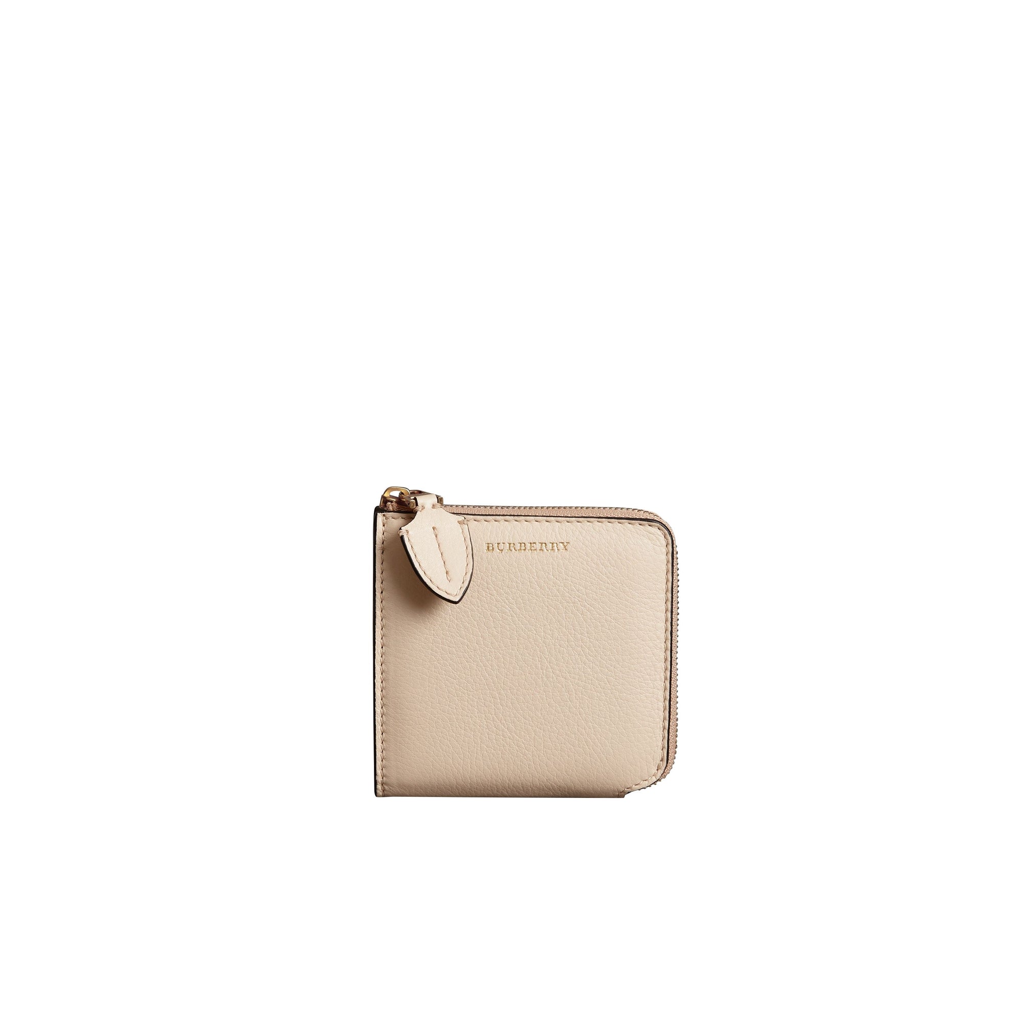 LIMESTONE Portefeuille carré zippé en cuir grainé