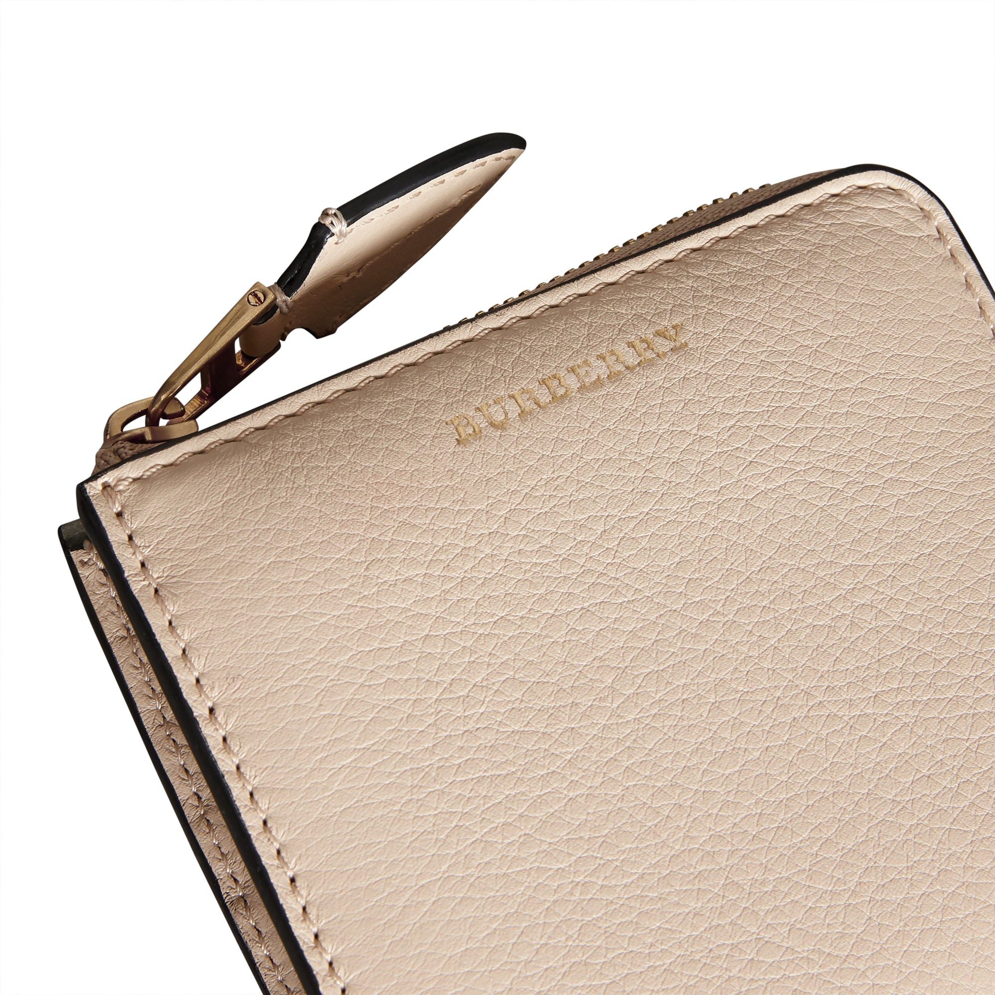 LIMESTONE Portefeuille carré zippé en cuir grainé