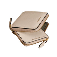 LIMESTONE Portefeuille carré zippé en cuir grainé