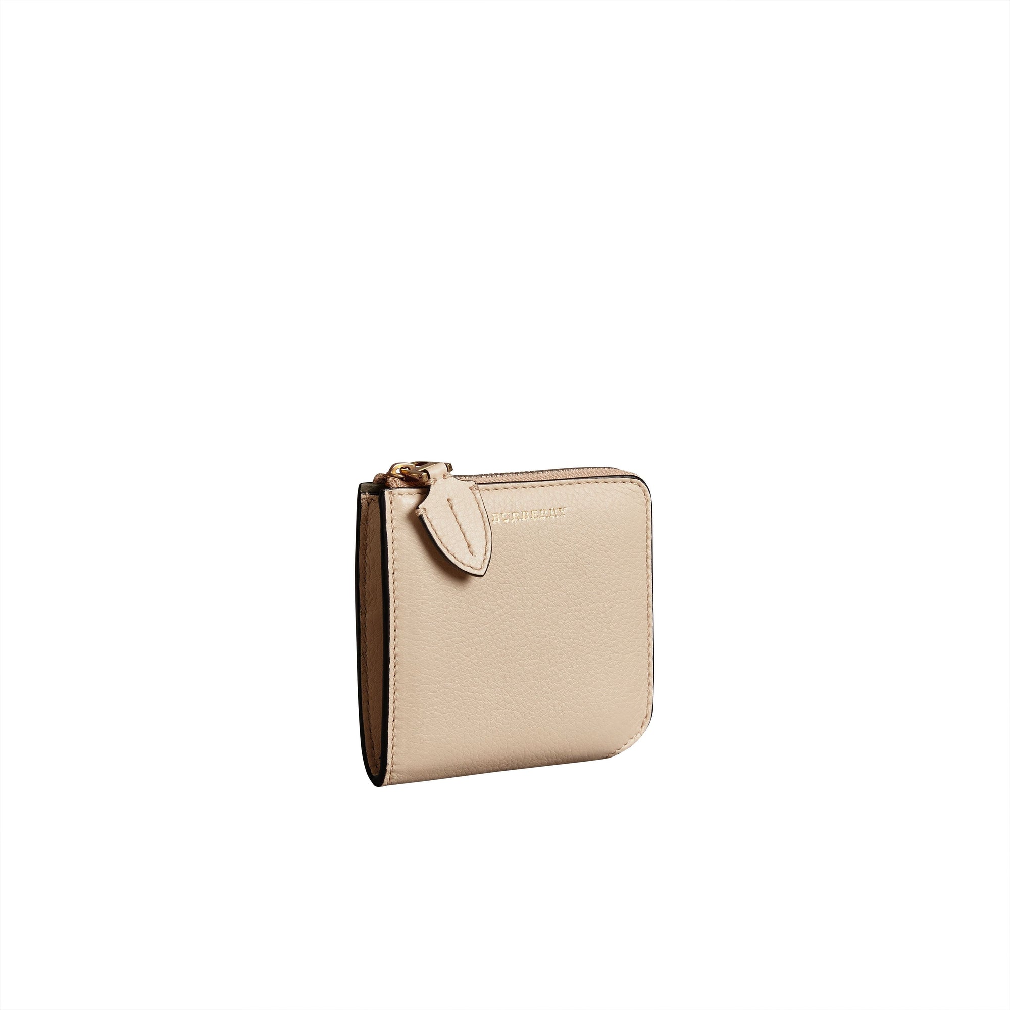 LIMESTONE Portefeuille carré zippé en cuir grainé