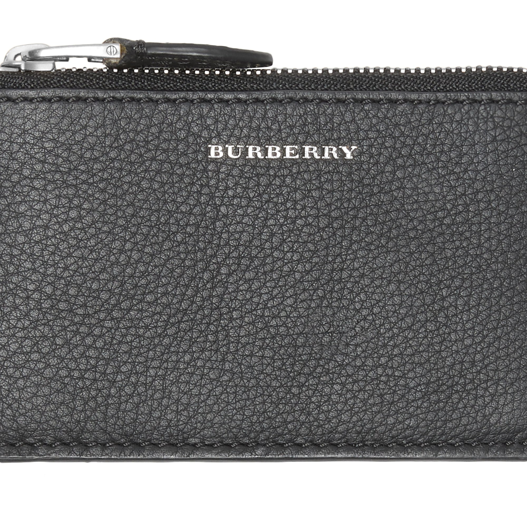 BLACK Porte-cartes zippé en cuir bicolore