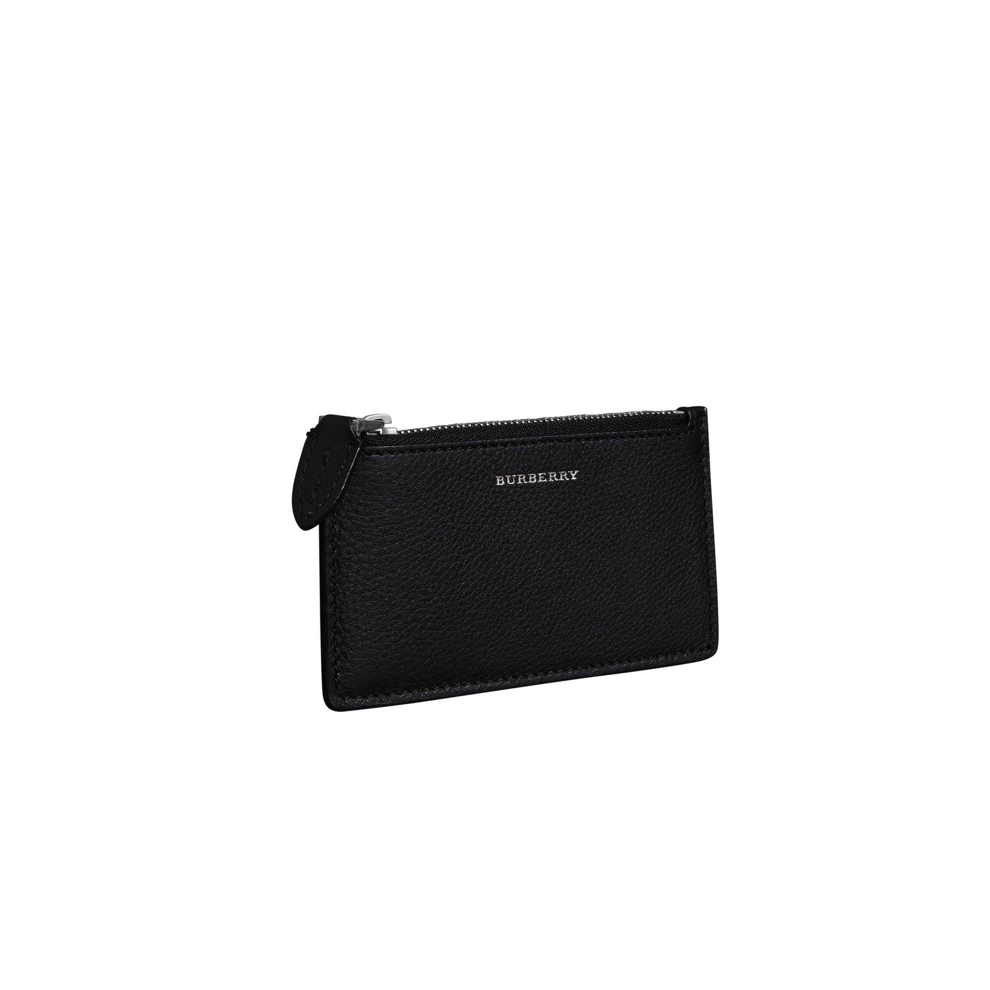BLACK Porte-cartes zippé en cuir bicolore
