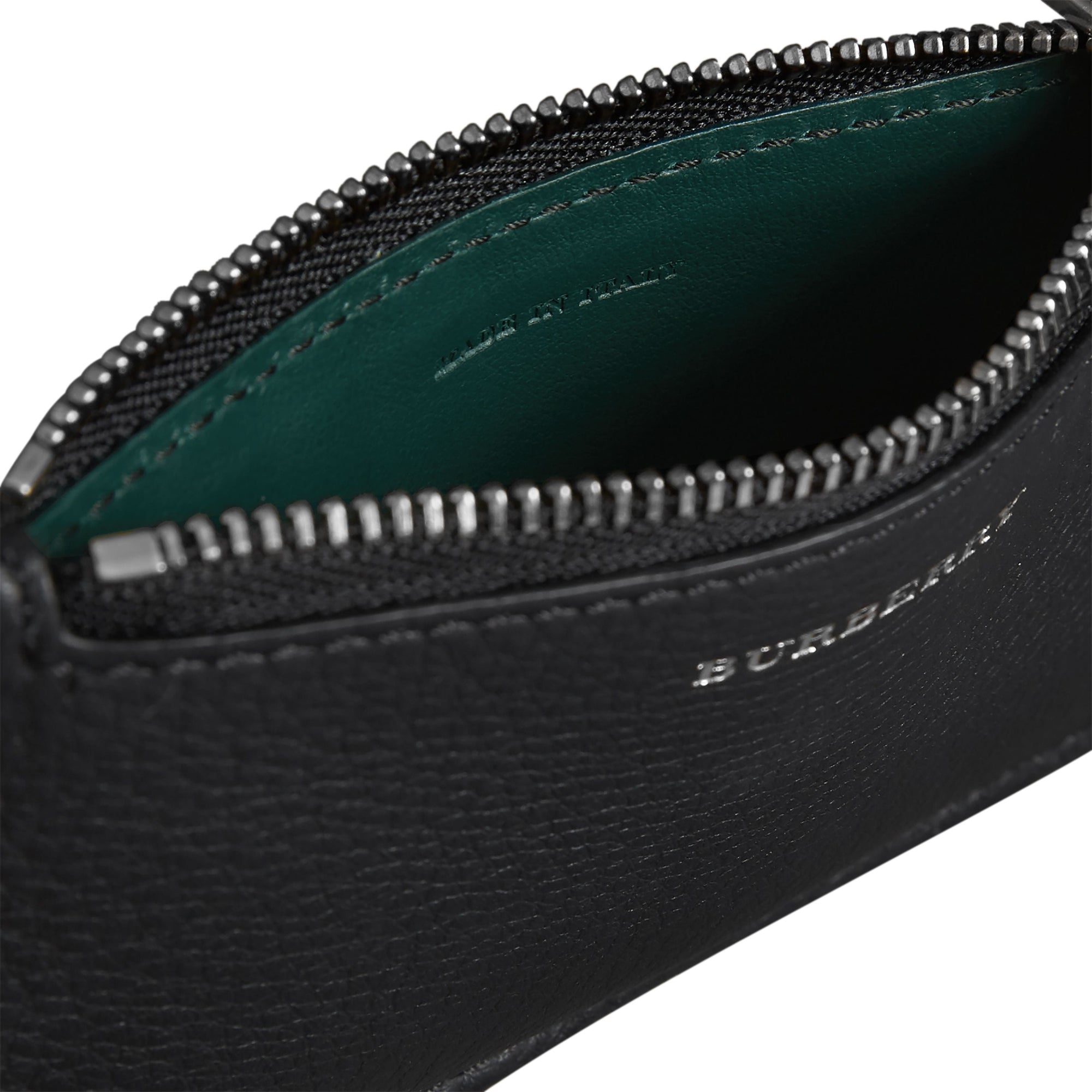 BLACK Porte-cartes zippé en cuir bicolore