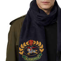 NAVY Écharpe classique en cachemire avec logo d'archive