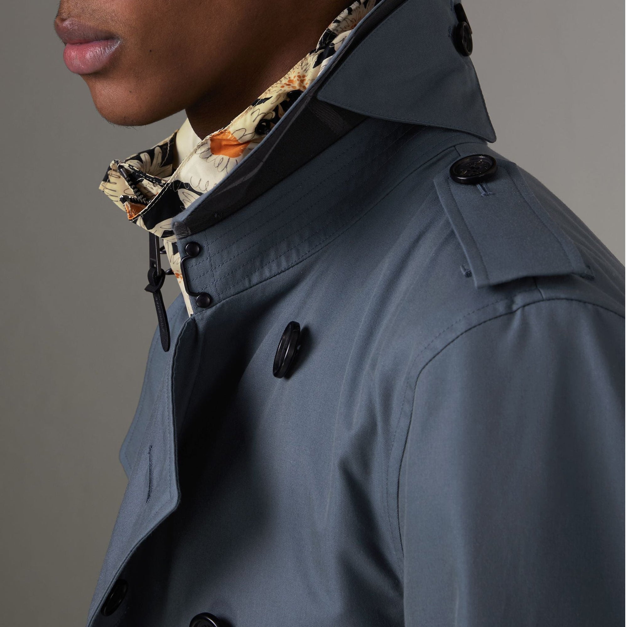Trench en gabardine de coton - Bleu empire