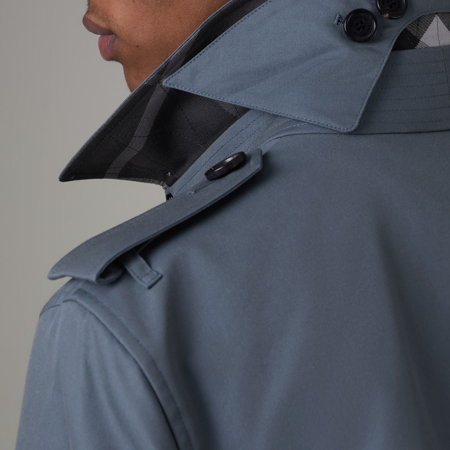 Trench en gabardine de coton - Bleu empire