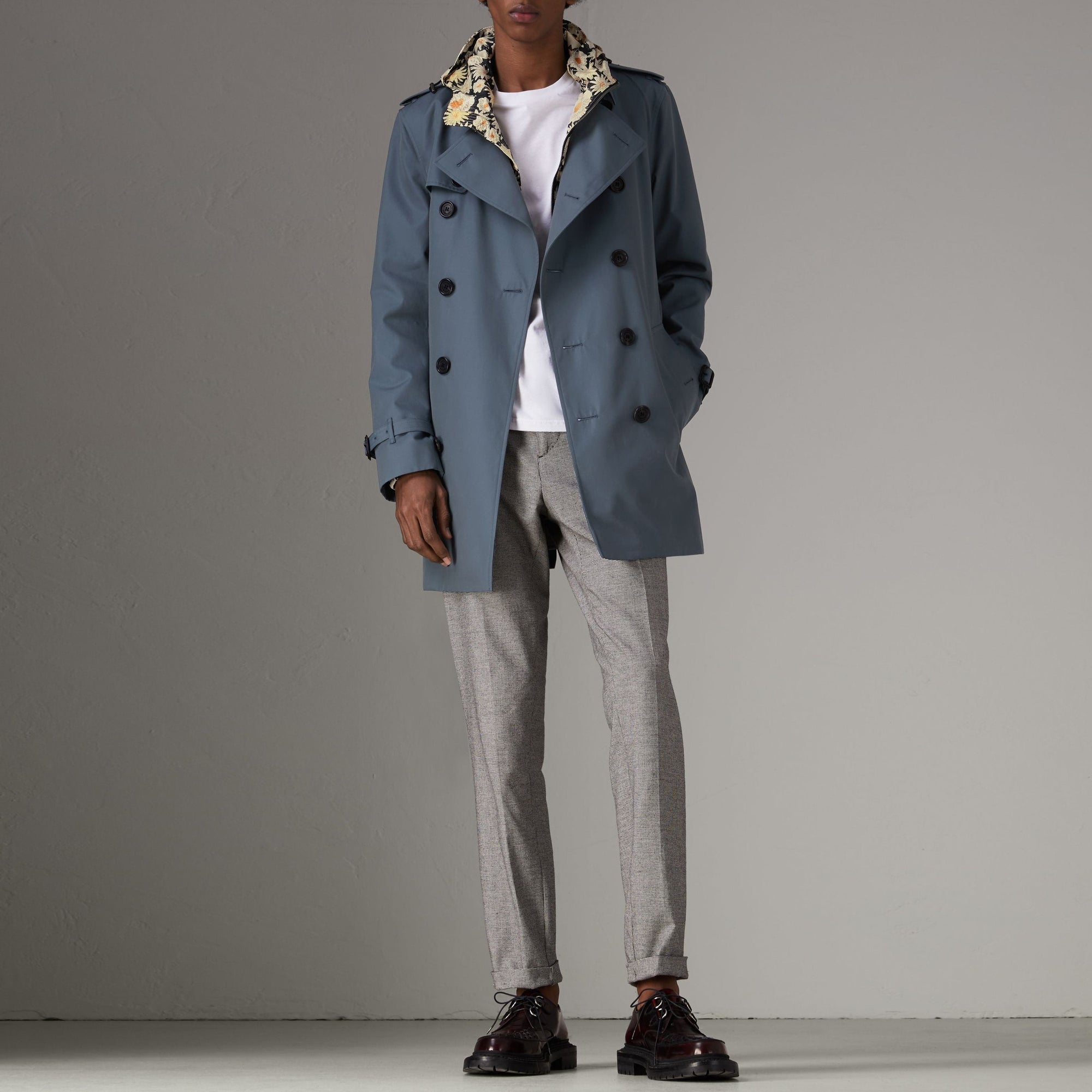 Trench en gabardine de coton - Bleu empire