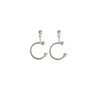 PALLADIO/CRYSTAL Créoles plaquées palladium avec charme en cristal