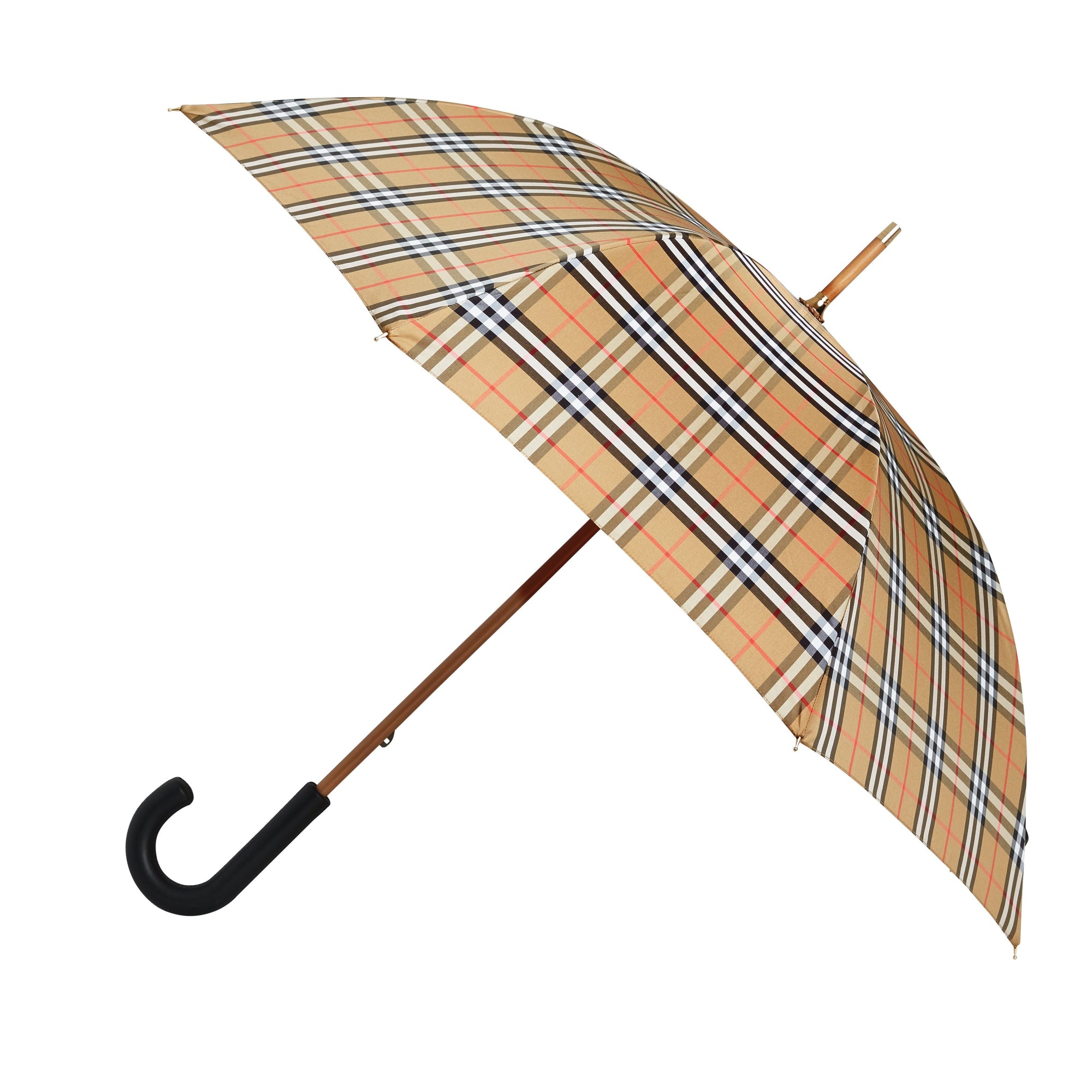 ANTIQUE YELLOW/BLACK Parapluie canne à motif Vintage check