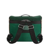 PINE GREEN Sac cartable monstre en faux shearling à motif Vintage check