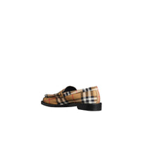 ANTIQUE YELLOW Mocassins Penny Loafers en coton à motif Vintage check