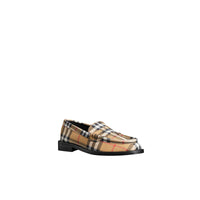 ANTIQUE YELLOW Mocassins Penny Loafers en coton à motif Vintage check
