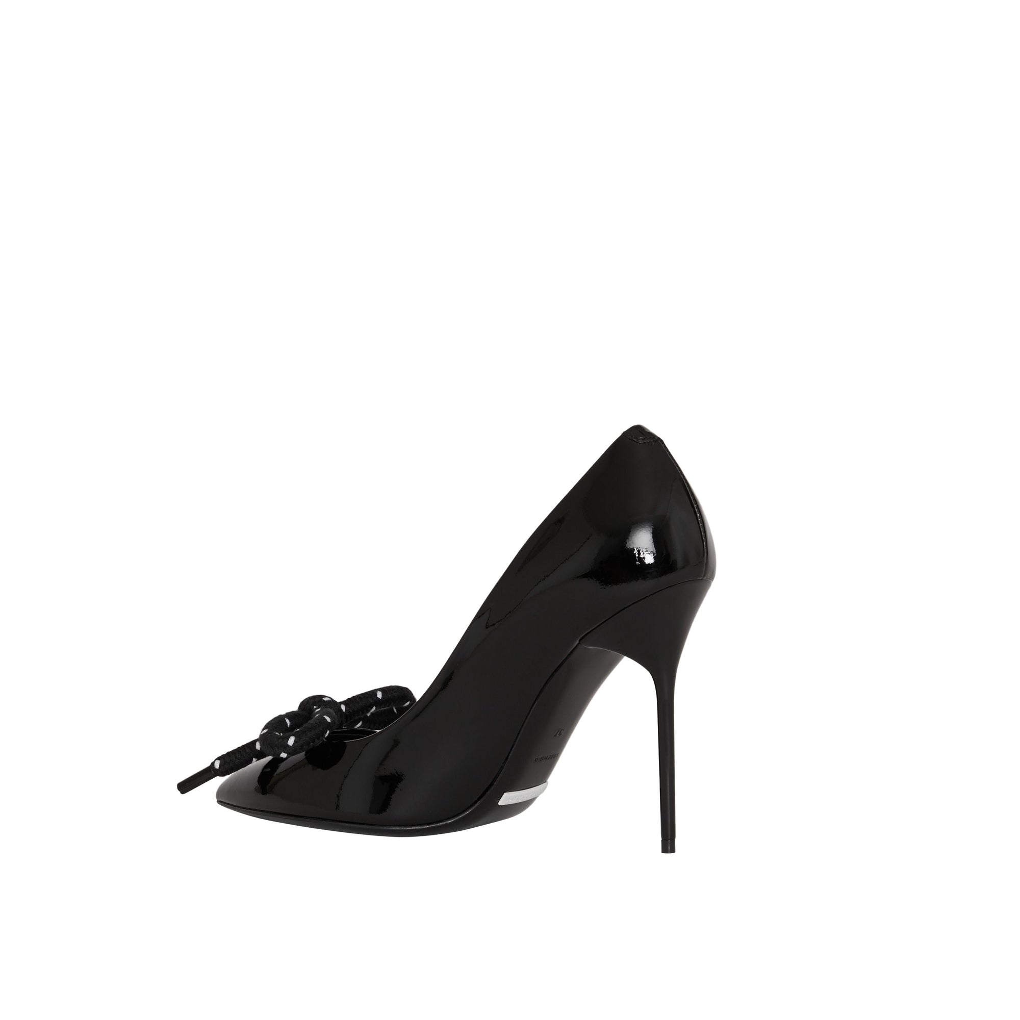 BLACK Escarpins en cuir verni avec nœud en corde