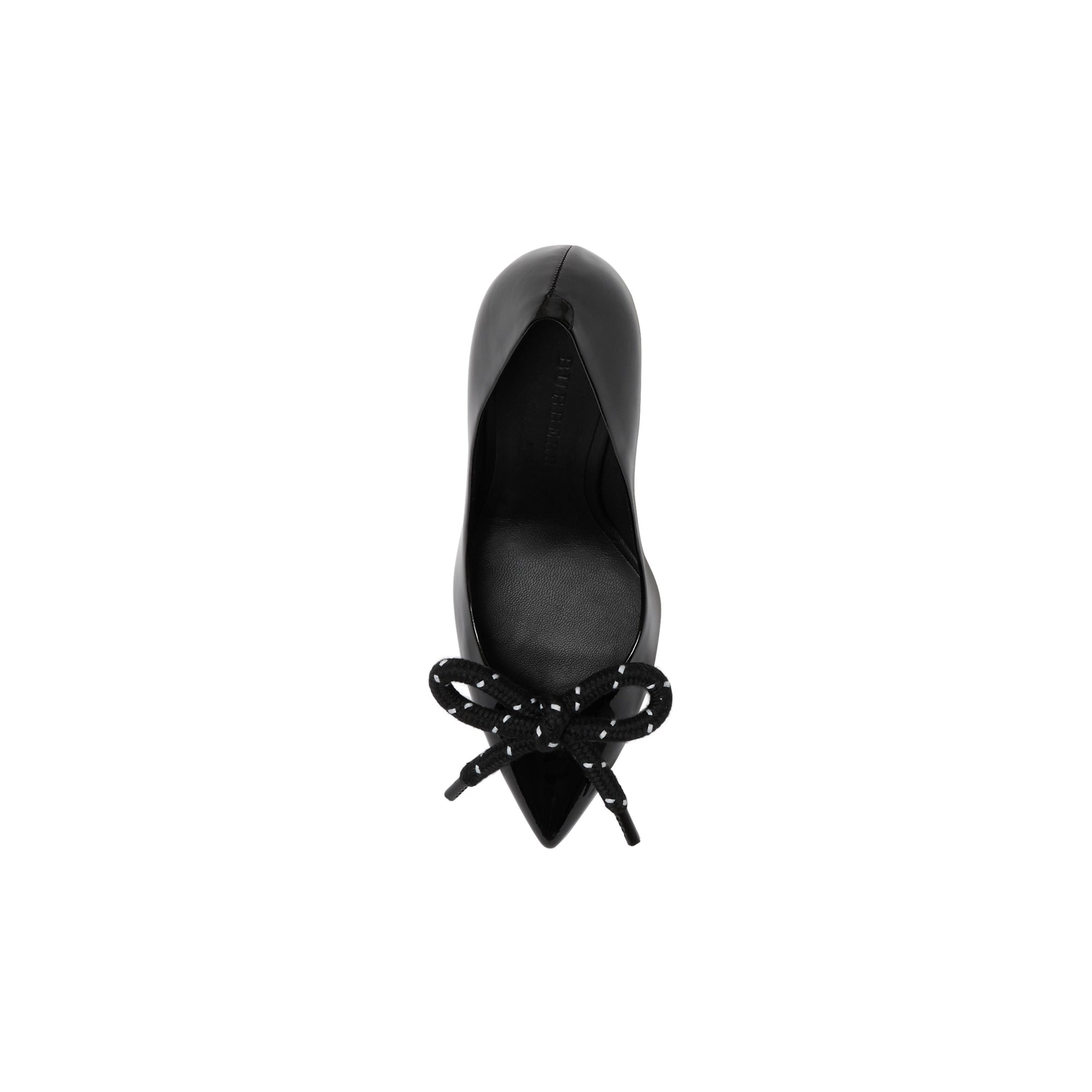 BLACK Escarpins en cuir verni avec nœud en corde
