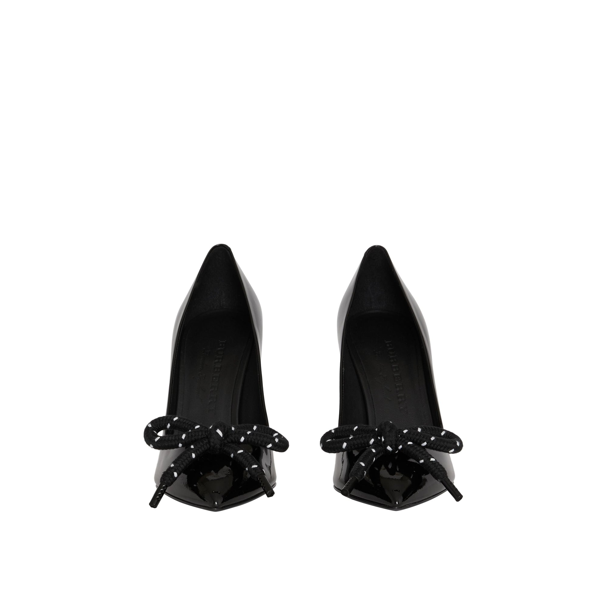 BLACK Escarpins en cuir verni avec nœud en corde