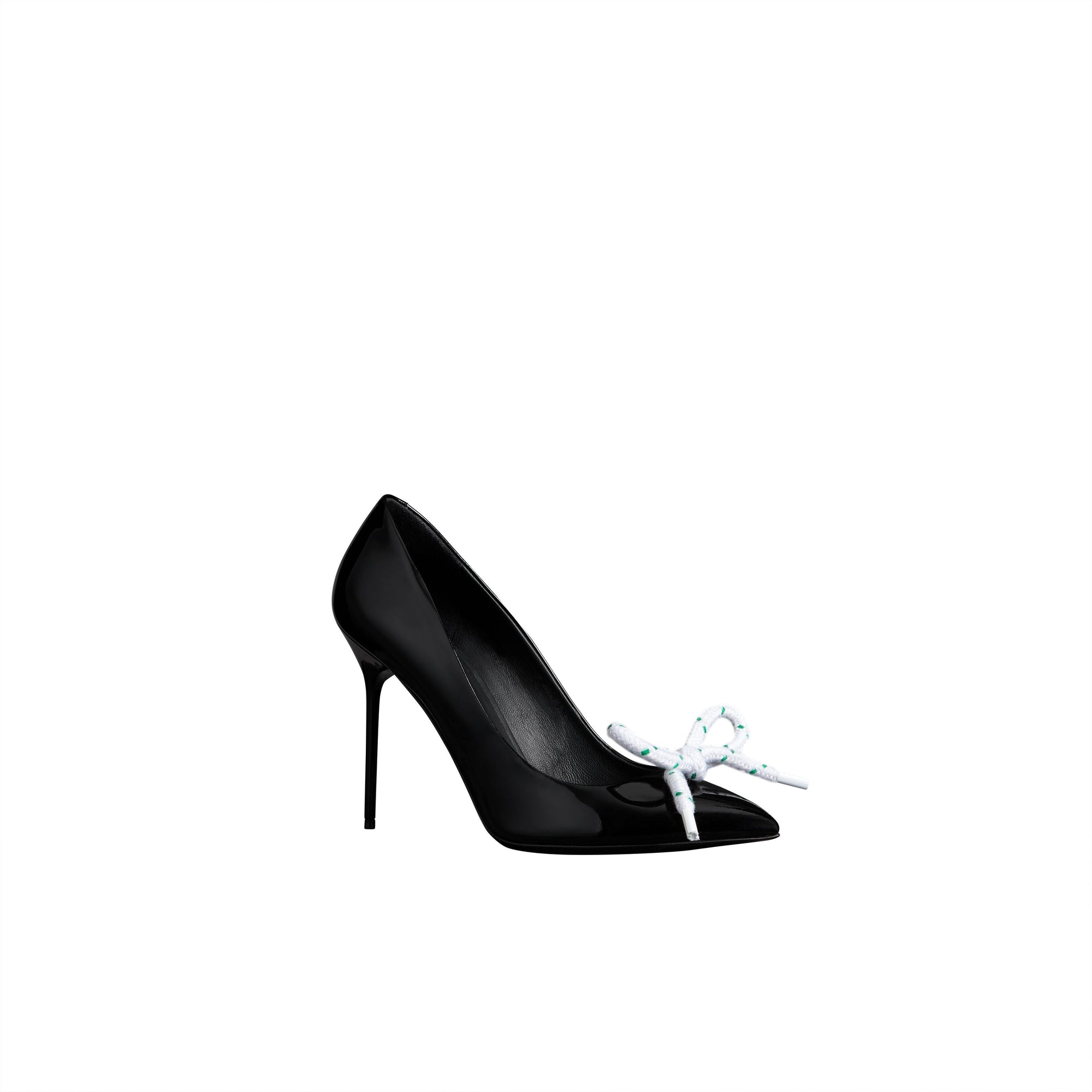 BLACK Escarpins en cuir verni avec nœud en corde