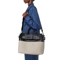 Sac the belt moyen en toile et cuir - Noir & stone