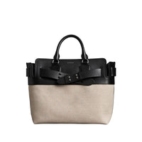 Sac the belt moyen en toile et cuir - Noir & stone