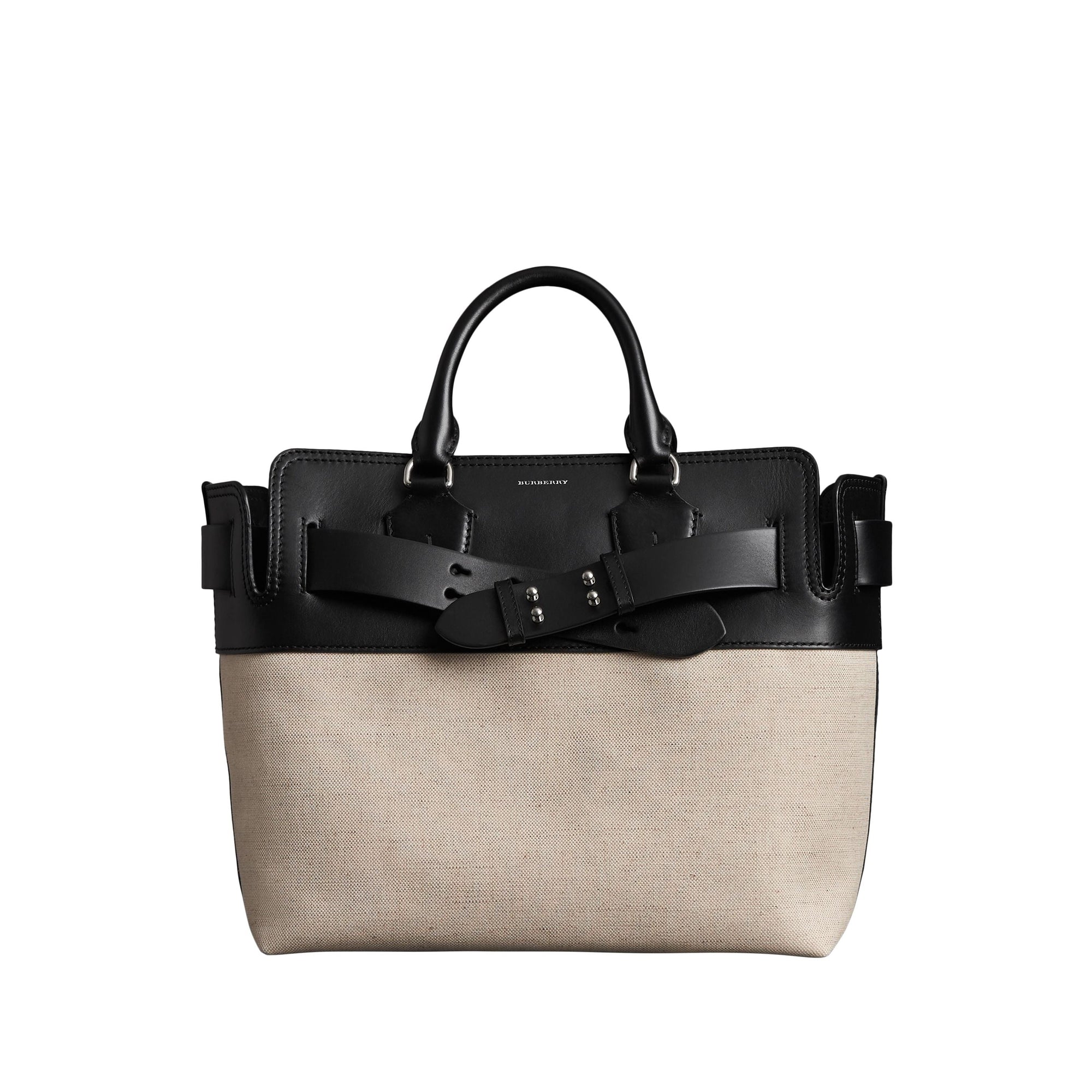 Sac the belt moyen en toile et cuir - Noir & stone