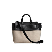 Sac the belt moyen en toile et cuir - Noir & stone