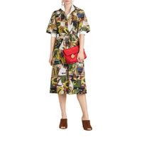 BRIGHT RED Clutch The Pin moyen en cuir