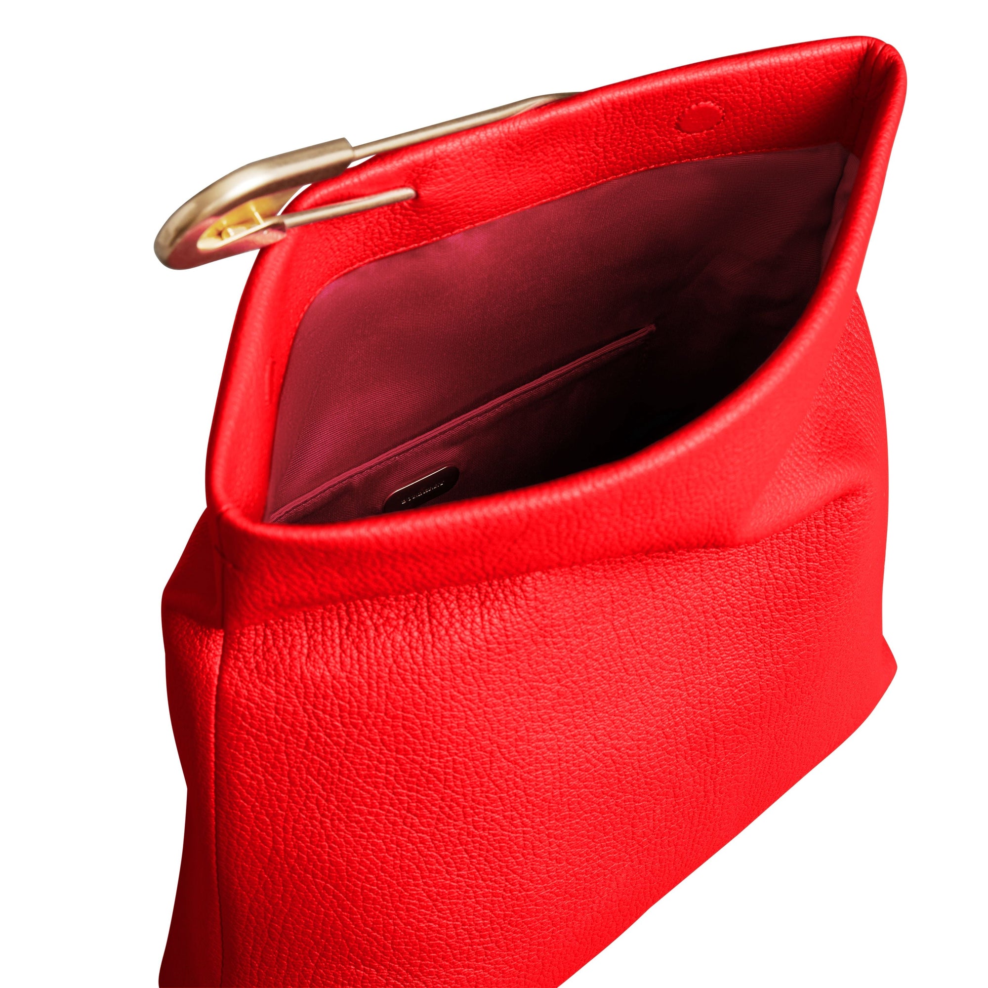 BRIGHT RED Clutch The Pin moyen en cuir