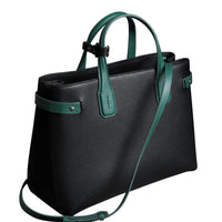 BLACK/SEA GREEN Sac The Banner moyen en cuir bicolore