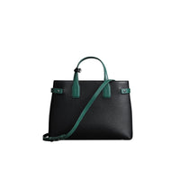 BLACK/SEA GREEN Sac The Banner moyen en cuir bicolore