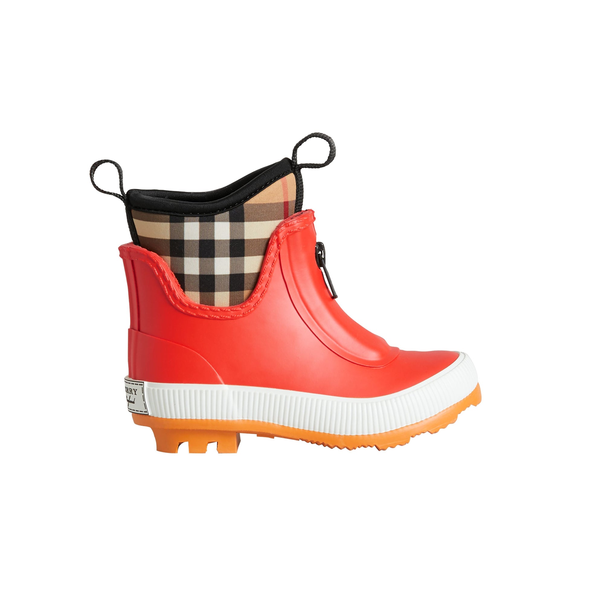 BRIGHT RED Bottes de pluie en caoutchouc et néoprène à motif Vintage check